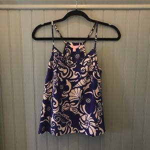 Dusk silk cami in Tide Pools